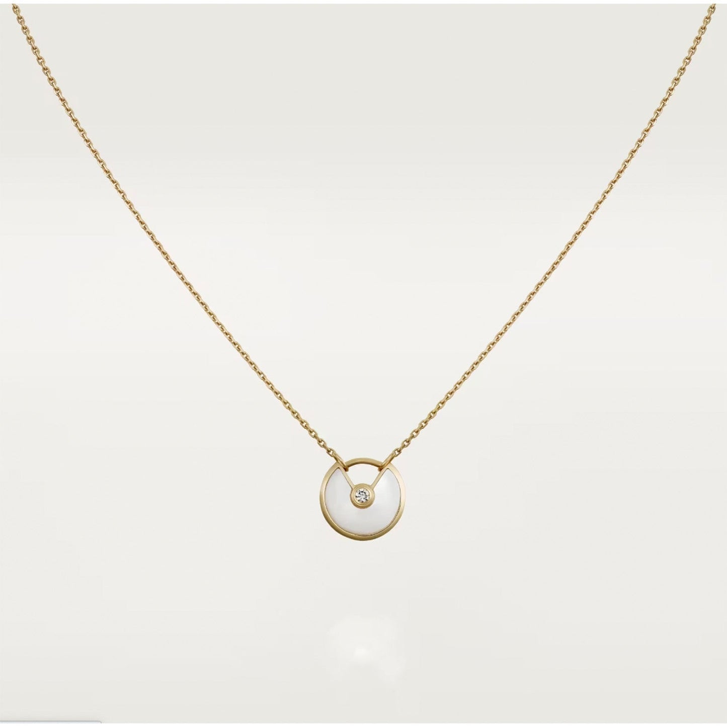 [RAFFINE]AMULETTE ROSE GOLD MOP NECKLACE