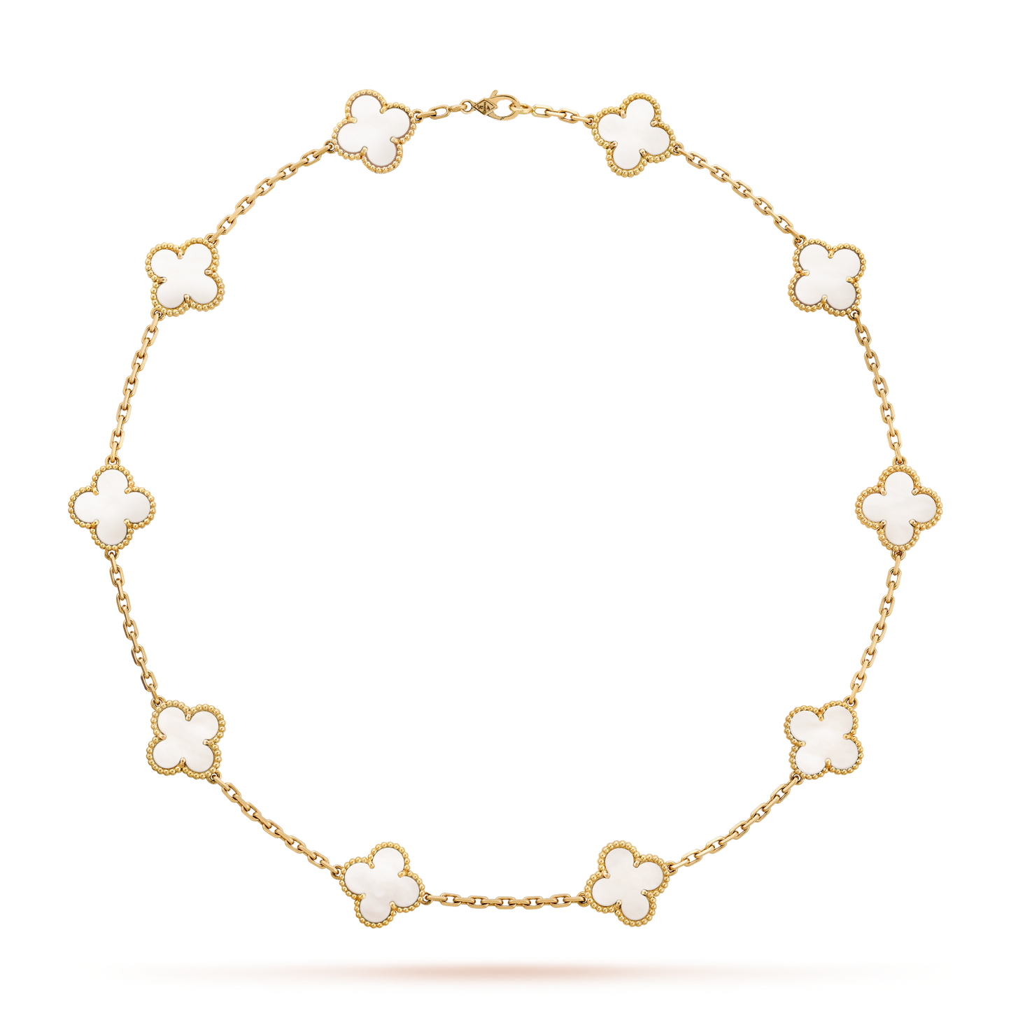 [RAFFINE]CLOVER 10 MOTIFS WHITE MOTHER OF PEARL NECKLACE