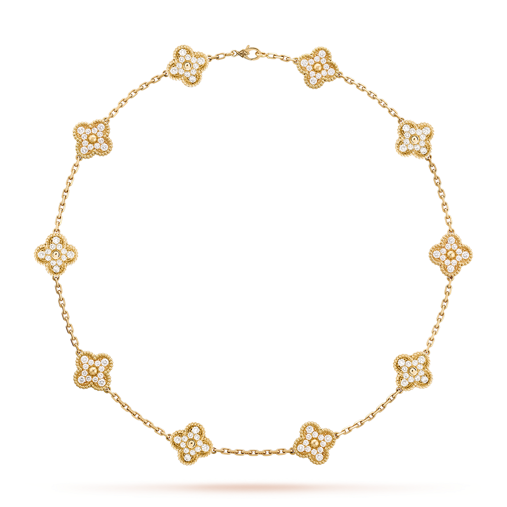 [RAFFINE]CLOVER 10 MOTIFS DIAMOND NECKLACE