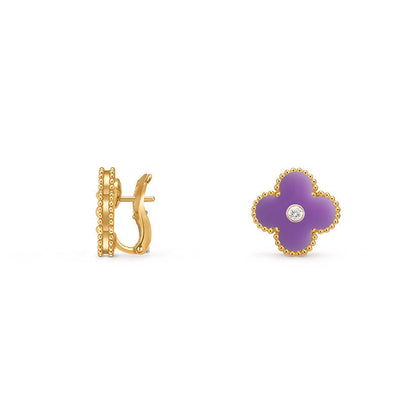 [LUXE]CLOVER 15MM MOP DIAMOND EARRINGS COLLECTION