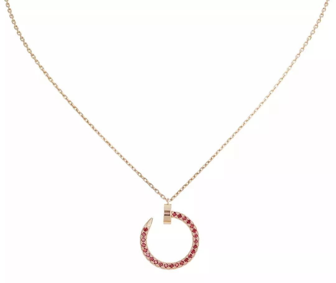 [RAFFINE]COLLAR JUSTE ORO DIAMANTES ROJOS