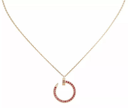 [RAFFINE]COLLAR JUSTE ORO DIAMANTES ROJOS