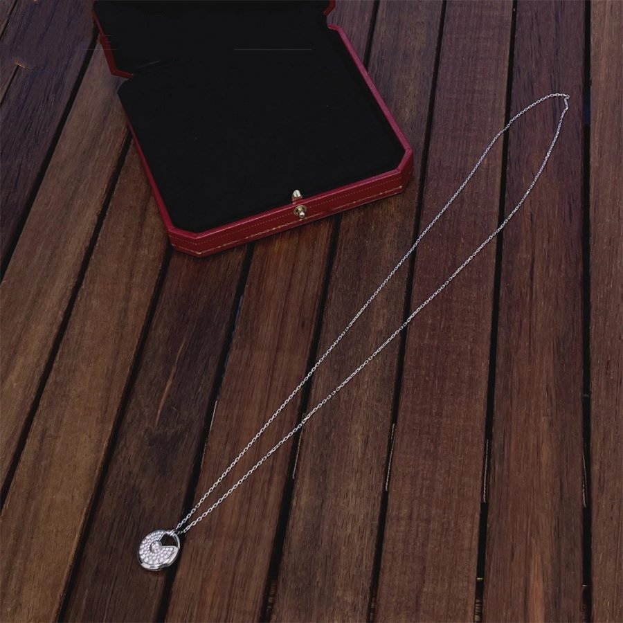 [RAFFINE]AMULETTE SILVER FULL DIAMOND NECKLACE