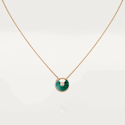 [RAFFINE]AMULETTE ROSE GOLD MALACHITE NECKLACE