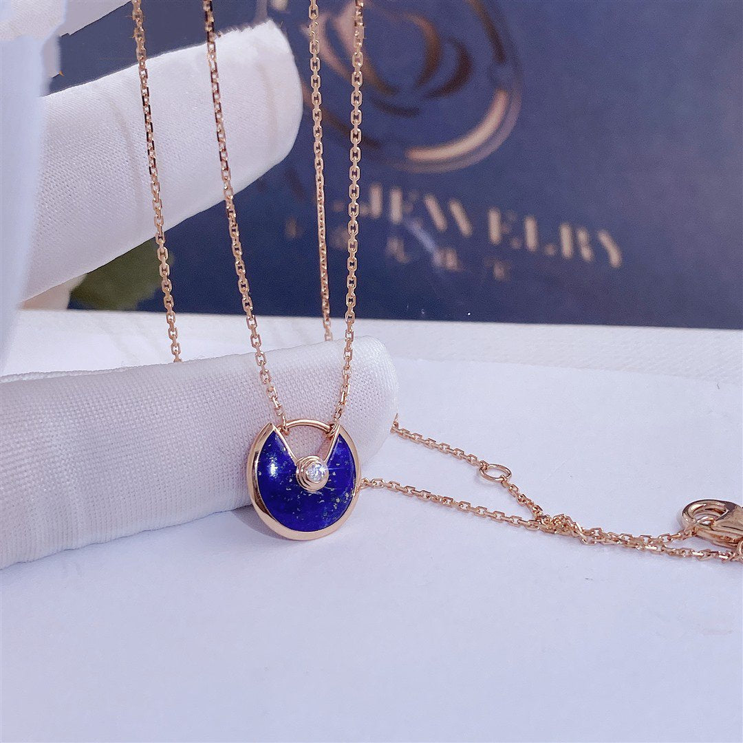 [Raffine]COLLIER AMULETTE AGATE OR ROSE