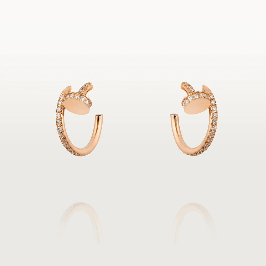 [RAFFINE] PENDIENTES JUSTE ORO ROSA 12,75 MM DIAMANTE