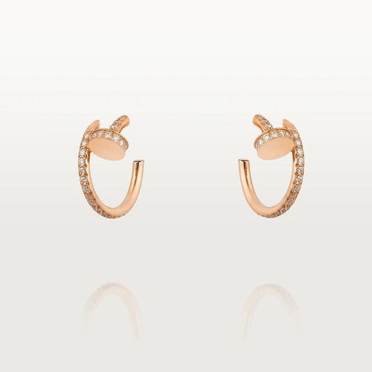 [RAFFINE] PENDIENTES JUSTE ORO ROSA 12,75 MM DIAMANTE