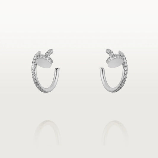 [RAFFINE]PENDIENTES JUSTE 12.75MM PLATA DIAMANTE