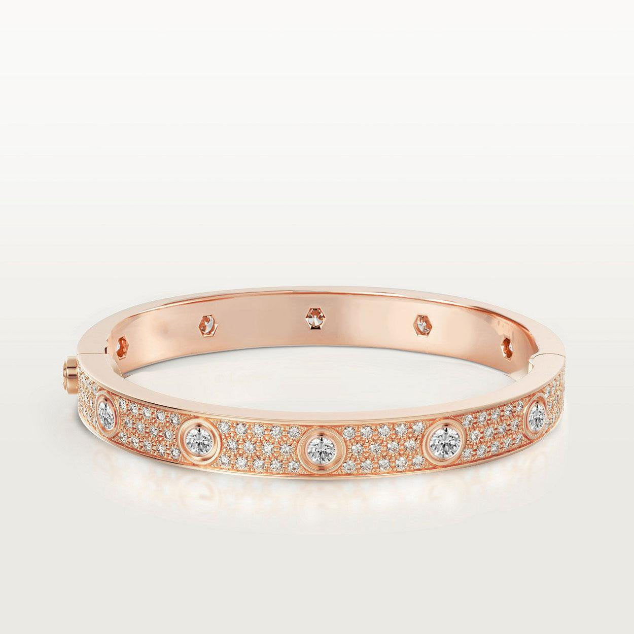 [Raffine] Liebesarmband, 6,1 mm, mit 10 großen Diamanten besetzt