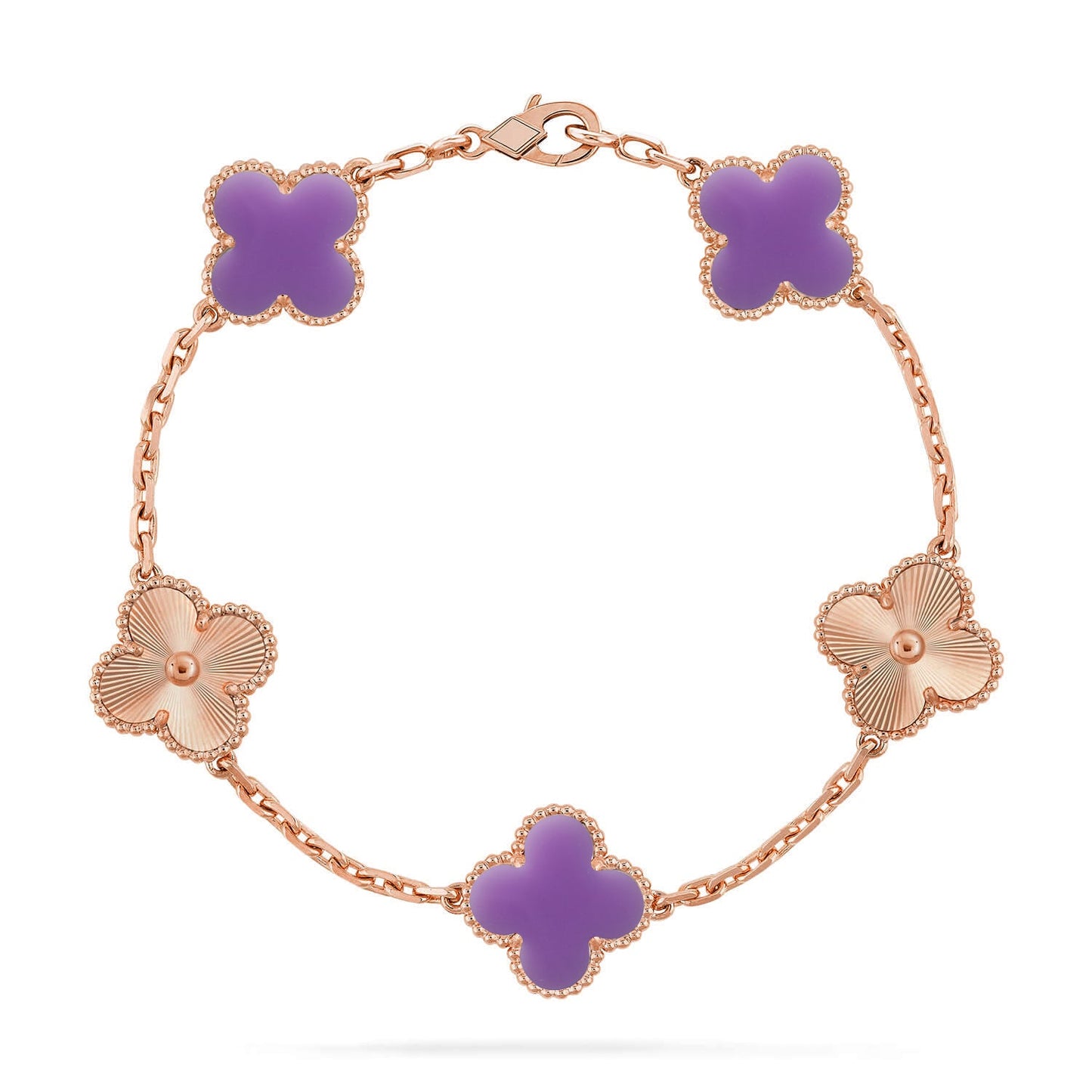 [RAFFINE]CLOVER 5 MOTIF LIGHT PURPLE BRACELET COLLECTION