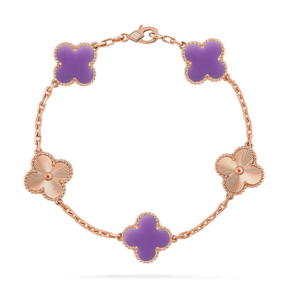 [RAFFINE]CLOVER 5 MOTIF LIGHT PURPLE BRACELET COLLECTION