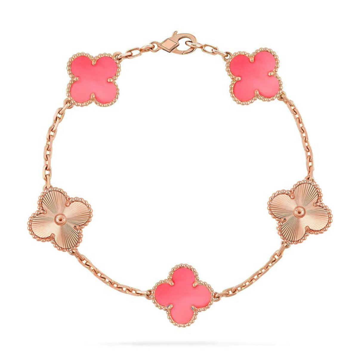 [RAFFINE] CLOVER 5 MOTIFS  PINK MOP BRACELET COLLECTION