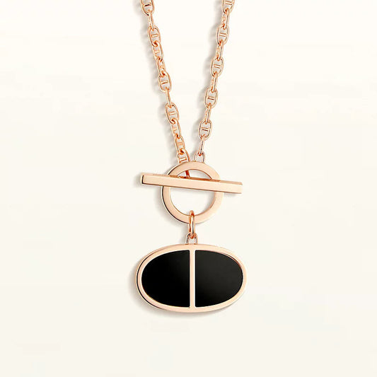 [RAFFINE]CHAINE VERSO BLACK CERAMIC NECKLACE