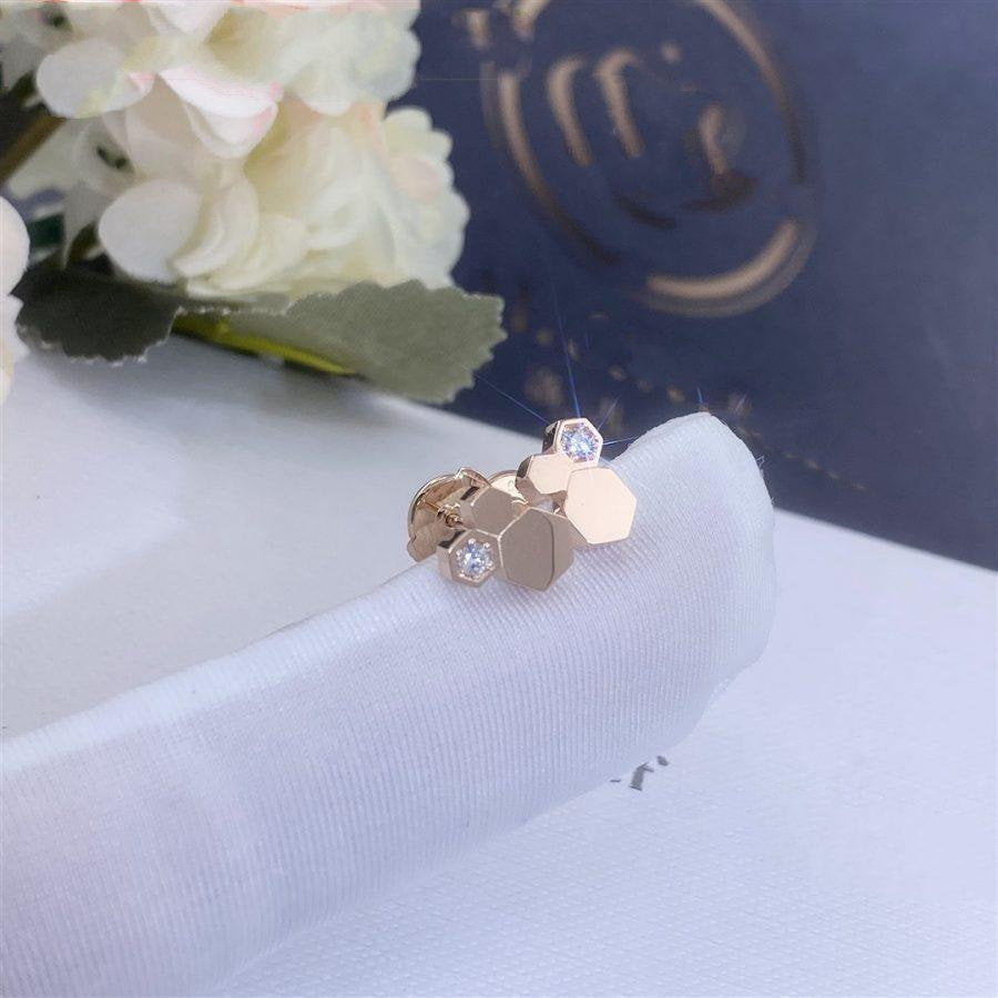 [RAFFINE] PENDIENTES DE ORO ROSA CON DIAMANTES BEE LOVE