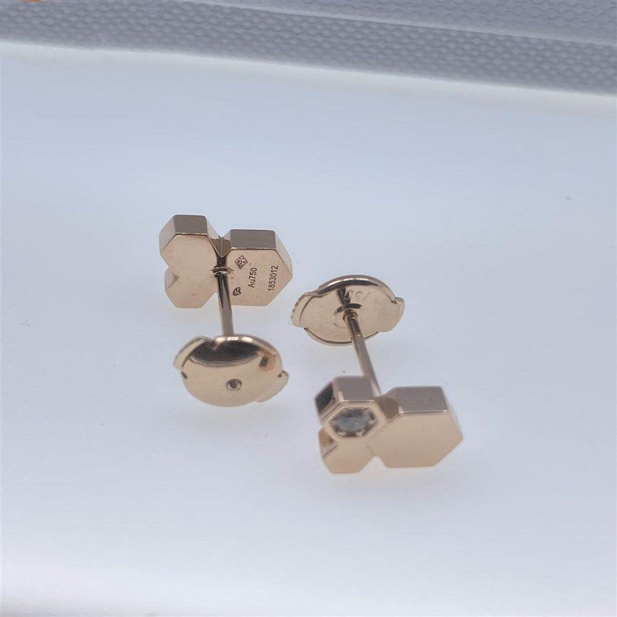[RAFFINE] PENDIENTES DE ORO ROSA CON DIAMANTES BEE LOVE