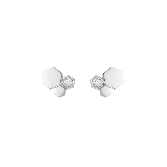 [RAFFINE] PENDIENTES DE PLATA CON DIAMANTES BEE LOVE