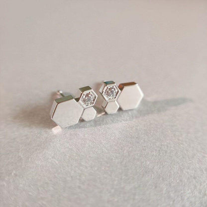 [RAFFINE] PENDIENTES DE PLATA CON DIAMANTES BEE LOVE