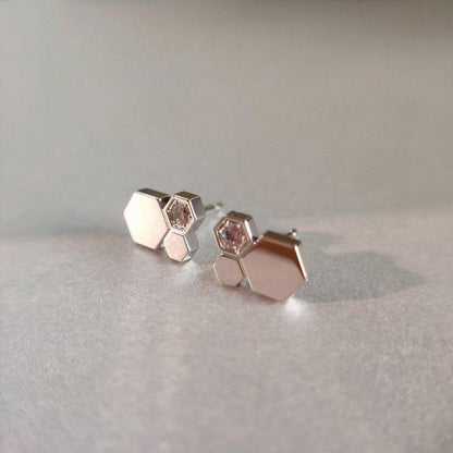 [RAFFINE] PENDIENTES DE PLATA CON DIAMANTES BEE LOVE