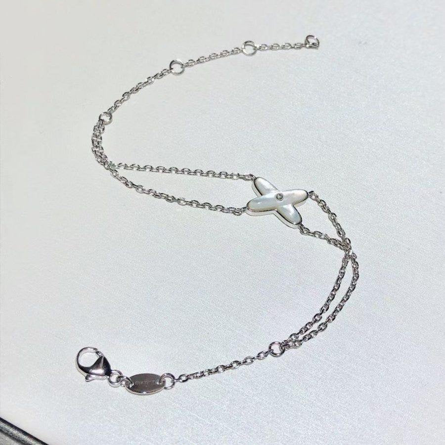 [RAFFINE]JEUX BRACELET WHITE MOP SILVER 1 DIAMOND