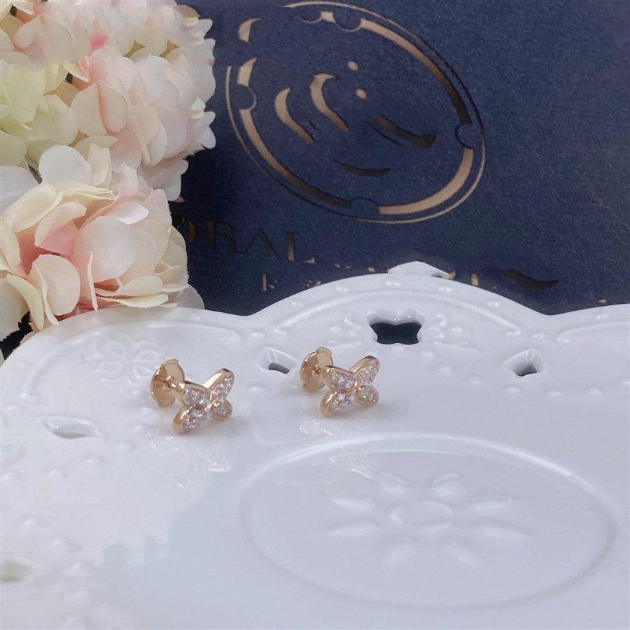 [RAFFINE]JEUX DE PINK GOLD DIAMOND EARRINGS
