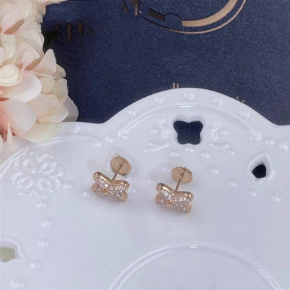 [RAFFINE]JEUX DE PINK GOLD DIAMOND EARRINGS