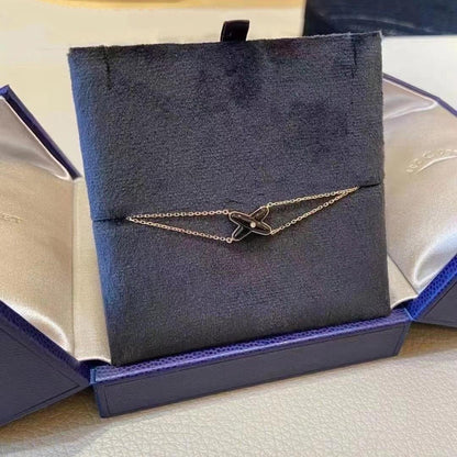 [RAFFINE]JEUX BRACELET ONYX PINK GOLD 1 DIAMOND