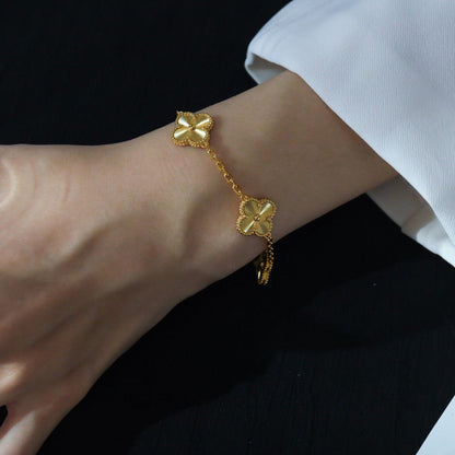[RAFFINE] CLOVER 5 MOTIF LASER BRACELET COLLECTION