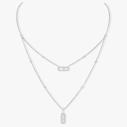 [RAFFINE]MOVE 2 ROW DIAMOND NECKLACE