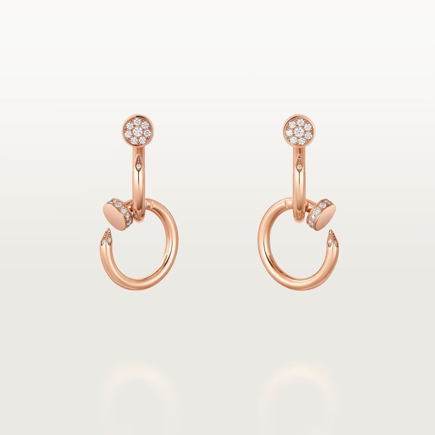 [Raffine]JUSTE HALF DIAMOND DOUBLE EARRINGS