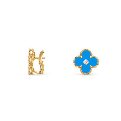 [LUXE]CLOVER 15MM MOP DIAMOND EARRINGS COLLECTION