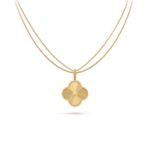 [RAFFINE]CLOVER 25MM PEDANT NECKLACE GOLD