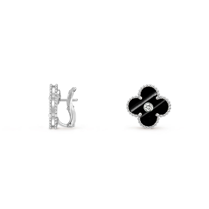[LUXE]CLOVER SILVER 15MM MOP DIAMOND EARRINGS COLLECTION