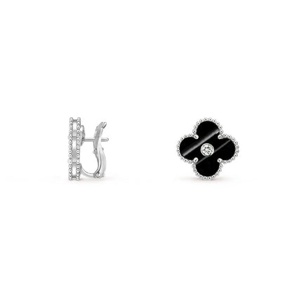 [LUXE]CLOVER SILVER 15MM MOP DIAMOND EARRINGS COLLECTION
