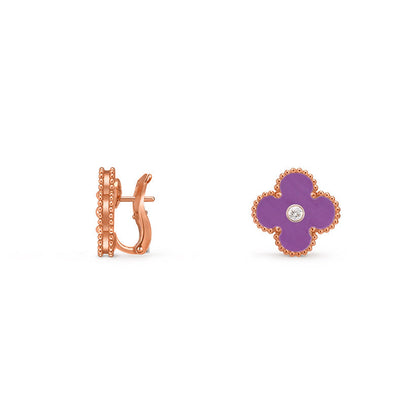 [LUXE]CLOVER 15MM MOP DIAMOND EARRINGS COLLECTION
