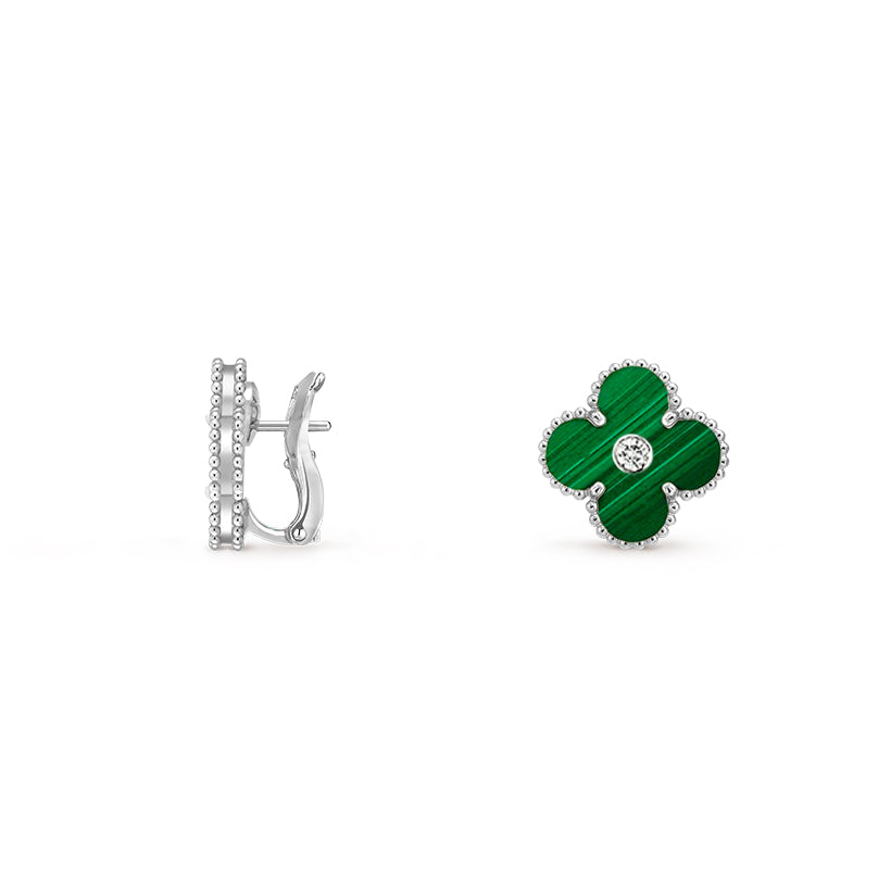 [LUXE]CLOVER SILVER 15MM MOP DIAMOND EARRINGS COLLECTION