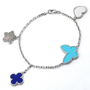 [RAFFINE]LUCKY SPRING SILVER BRACELET 4 MOTIF