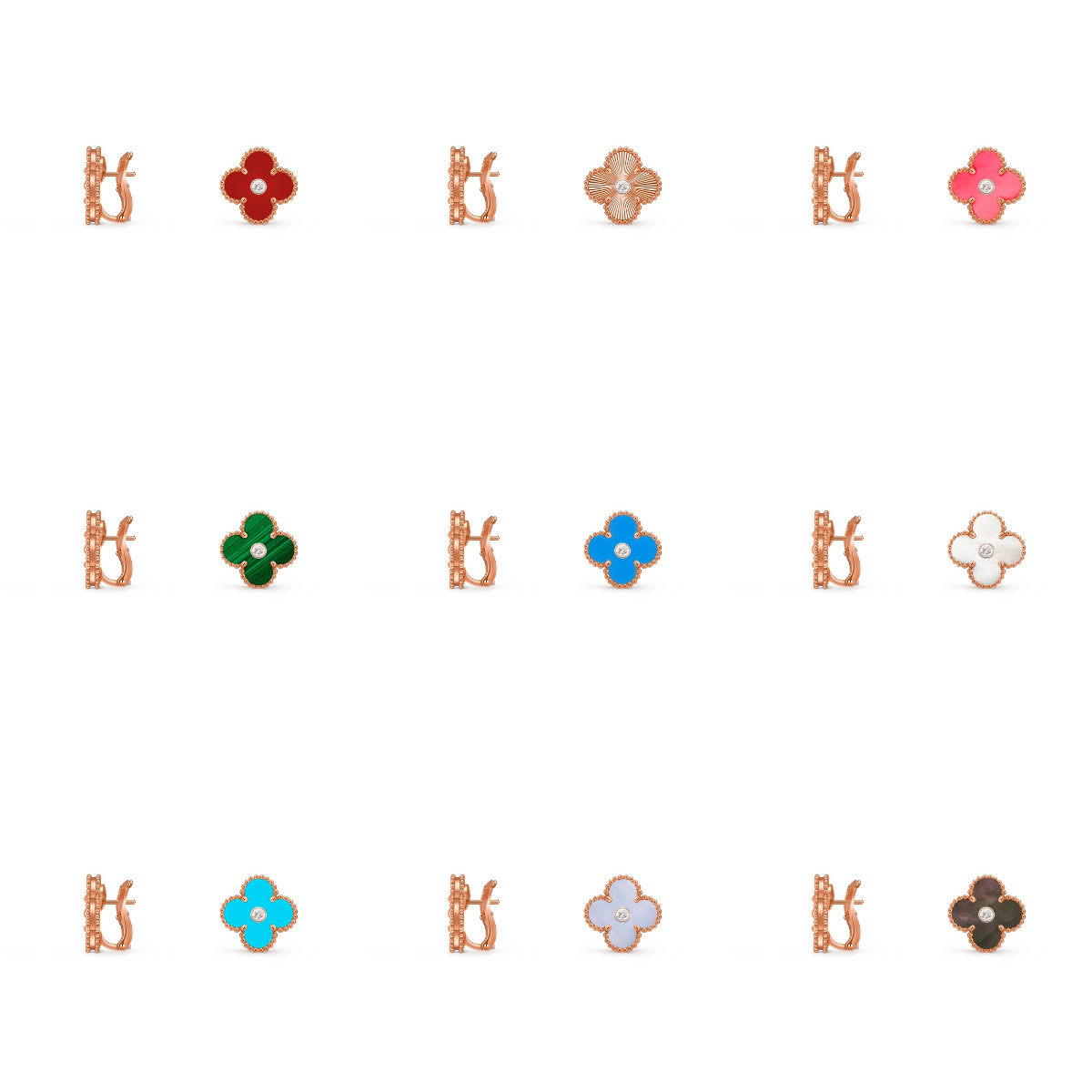 [LUXE]CLOVER 15MM MOP DIAMOND EARRINGS COLLECTION