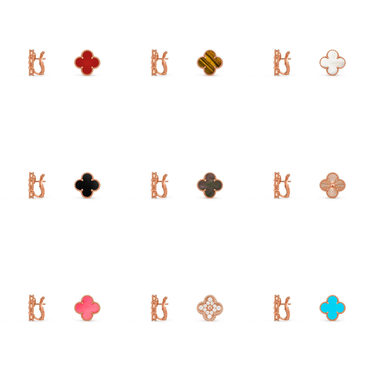 [LUXE]CLOVER 15MM MOP EARRINGS COLLECTION