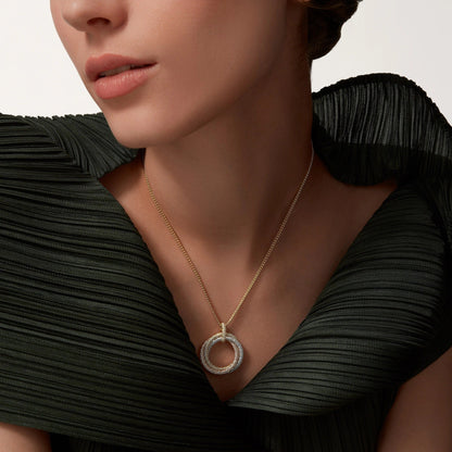 [Raffine]TRINITY LARGE FULL DIAMOND  NECKLACE
