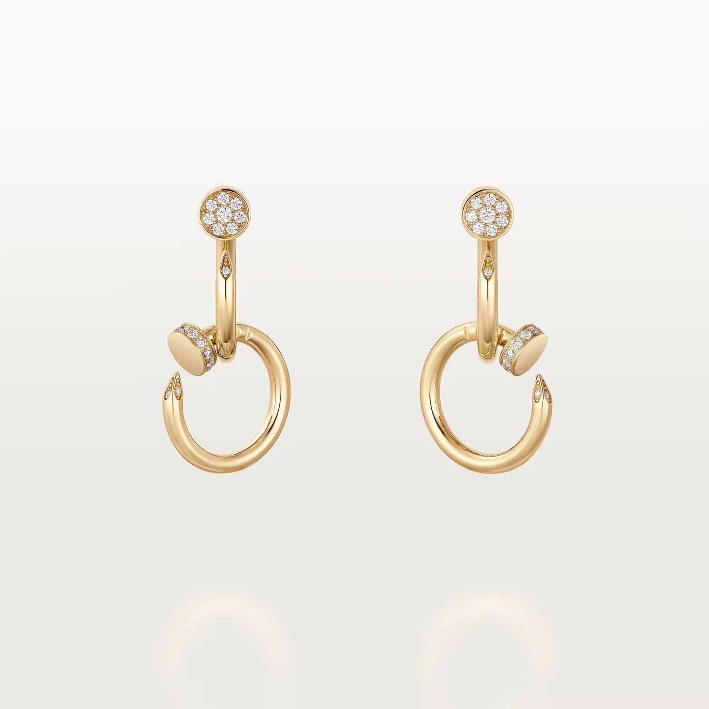 [Raffine]JUSTE HALF DIAMOND DOUBLE EARRINGS