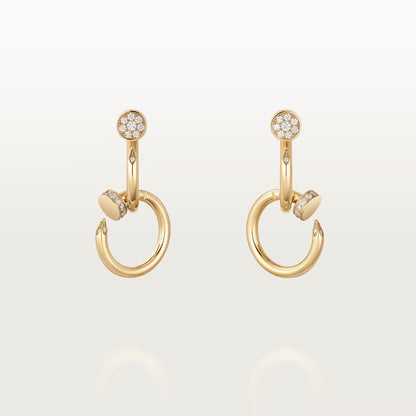 [Raffine]JUSTE HALF DIAMOND DOUBLE EARRINGS