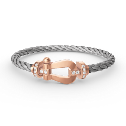 [RAFFINE]FORCE LARGE HORSESHOE HALF DIAMOND BRACELET ROSE GOLD