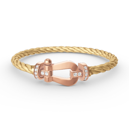 [RAFFINE]FORCE LARGE HORSESHOE HALF DIAMOND BRACELET ROSE GOLD