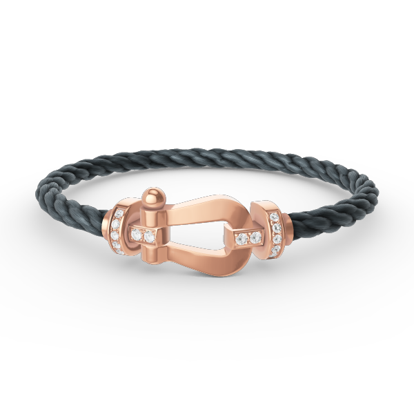[RAFFINE]FORCE LARGE HORSESHOE HALF DIAMOND BRACELET ROSE GOLD