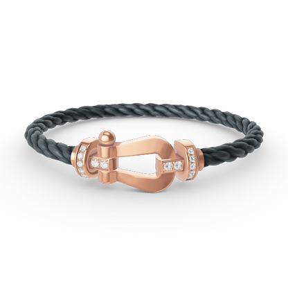 [RAFFINE]FORCE LARGE HORSESHOE HALF DIAMOND BRACELET ROSE GOLD