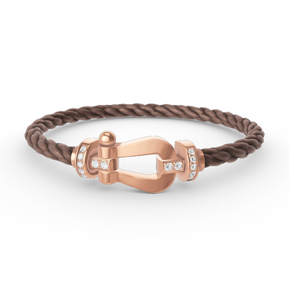 [RAFFINE]FORCE LARGE HORSESHOE HALF DIAMOND BRACELET ROSE GOLD