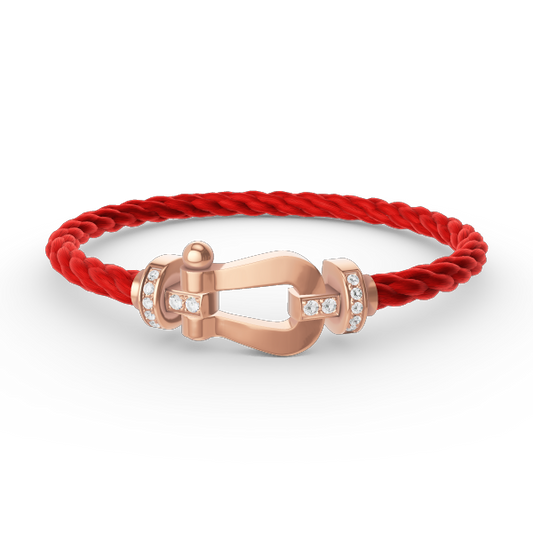 [Raffine]FORCE GROSSES HUFEISEN-HALBDIAMANTARMBAND ROSÉGOLD