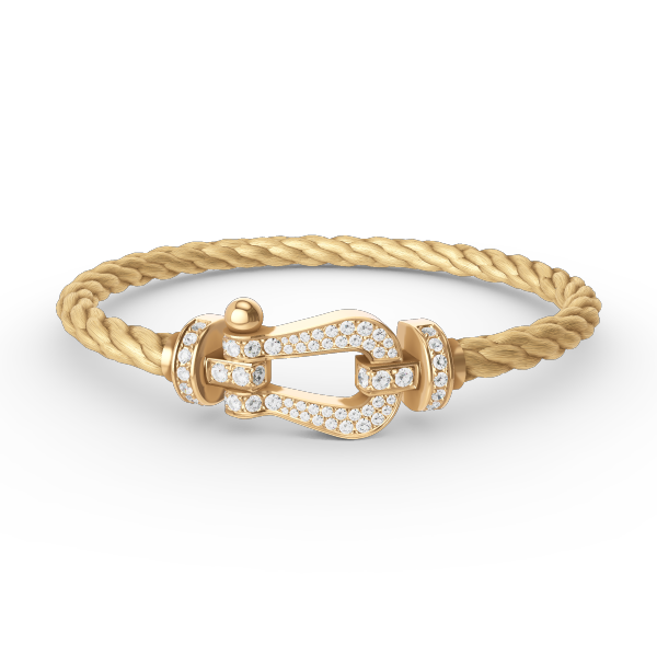 [RAFFINE]FORCE LARGE HORSESHOE FULL DIAMOND BRACELET GOLD