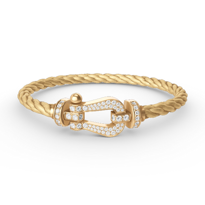 [RAFFINE]FORCE LARGE HORSESHOE FULL DIAMOND BRACELET GOLD