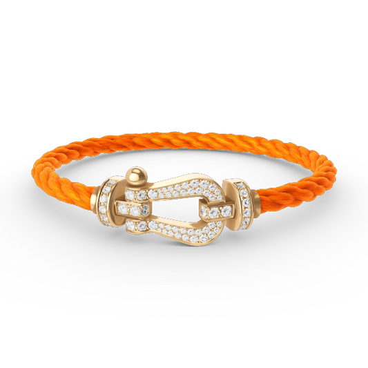[Raffine]FORCE GROSSES HUFEISENARMBAND MIT VOLLMUNDDIAMANTEN GOLD